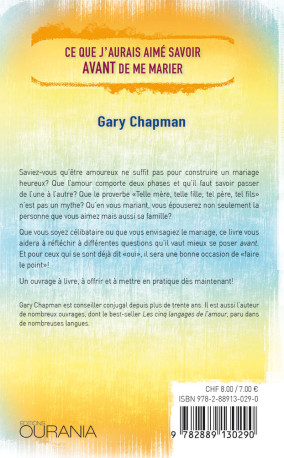 Ce que j’aurais aimé savoir avant de me marier - GARY CHAPMAN, GARY CHAPMAN - FAREL