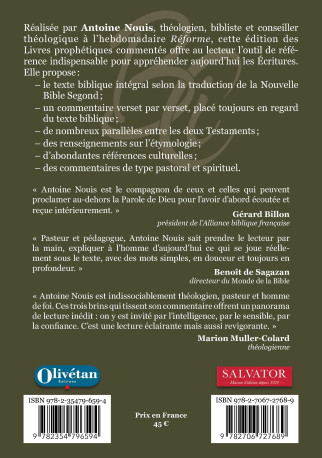 La Bible Commentaire intégral verset par verset vol 4 Les livres prophétiques - Antoine Nouis - SALVATOR