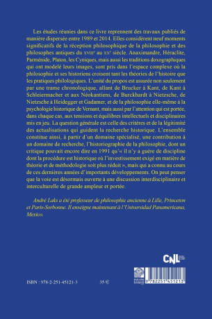 Historiographies de la philosophie ancienne - André Laks - BELLES LETTRES