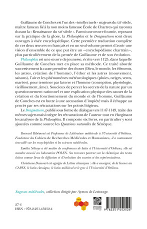 Philosophia et Dragmaticon -  Guillaume de Conches - BELLES LETTRES