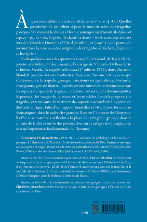 La Tragédie sur la scène - Vincenzo Di Benedetto - BELLES LETTRES