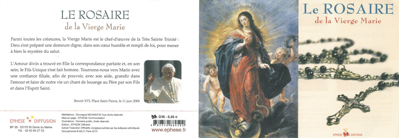 Le rosaire de la vierge Marie - feuillet de rosaire -  Collectif - EPHESE