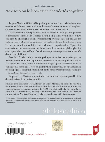 Maritain ou la libération des vérités captives - Sylvain Guena - PU RENNES