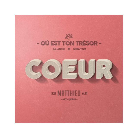 Tableau : coeur - Matthieu 6.21 -  Collectif - MAISON BIBLE