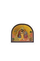 La sainte famille - icône dorée à la feuille 14,9x16 cm -  141.67