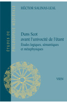 Duns scot avant l'univocité de l'étant