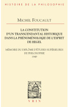 La constitution d'un transcendantal historique dans la phénoménologie de l'esprit de hegel