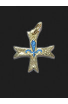 Croix pendentif scoute europe bronze emaille