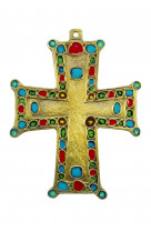Croix bronze emaillee sans christ