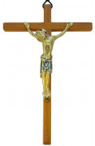 Crucifix christ bronze emaille