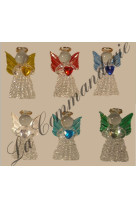 Lot de 6 anges en verre