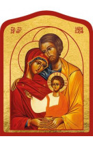 La sainte famille - icone doree a la feuille 20,9x14,9 cm - 153.67