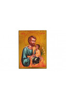 Saint joseph a l'enfant - mini icone autocollante 7x5 cm -  128.11