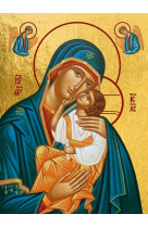 Vierge de tendresse de belgrade - icone doree a la feuille 8x10.5 cm - 849.14