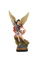 Statue saint michel polychrome