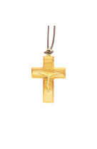 Croix olivier christ dore pendentif