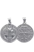 Medaille argent saint benoit rhodie 18mm