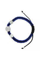 Bracelet corde saint benoit noir bleu