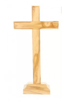 Crucifix olivier sur socle