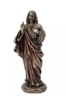 Statue sacre coeur bronze coule a froid 21 cm