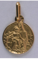 Medaille scapulaire plaque or