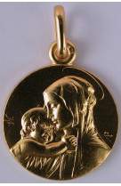 Medaille vierge enfant plaque or