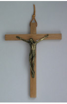 Croix bois chene avec christ sargor