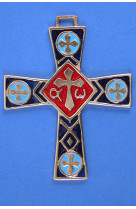 Croix bronze marine rouge alpha omega