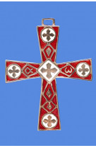 Croix bronze rouge blanc alpha omega