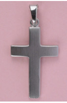 Croix argent satine