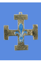 Croix bronze scout france bleu nacre