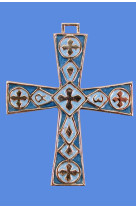 Croix bronze turquoise nacre