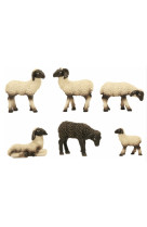 Lot 6 moutons personnage 9-11 cm