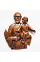 Bas relief bronze saint joseph a l'enfant