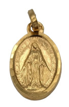 Medaille miraculeuse ovale plaque or