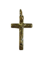 Croix christ plaque or