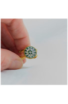 Bague ronde emeraude et diamant