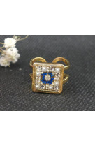 Bague carree azur