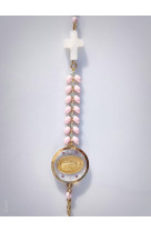 Bracelet medaille miraculeuse rose pale