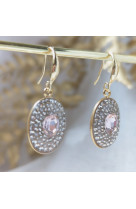 Boucle d'oreille kate rose cristal