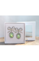 Boucle d'oreille trianon argent vert