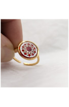 Bague ronde rubis diamant