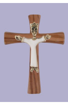 Crucifix olivier christ bronze aureole