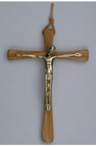 Croix olivier fantaisie avec christ bronze