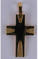 Croix plaque or fantaisie