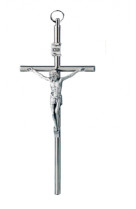 Crucifix metal argent fin