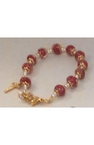 Bracelet dizainier verre venitienne rouge