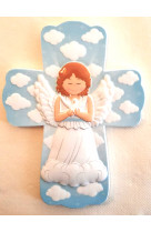 Croix enfantine ange bleu