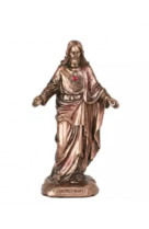 Statue sacre coeur de jesus bronze