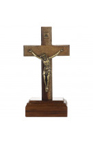 Crucifix socle christ bronze